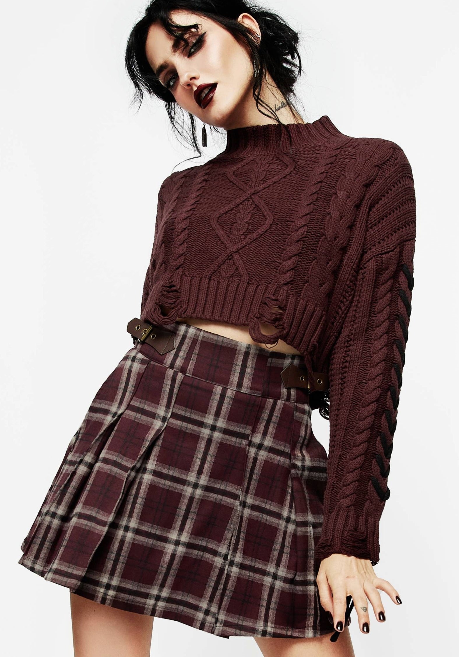 AW24Y170BRAMBLECHECKPLEATEDMINISKIRT11013crop